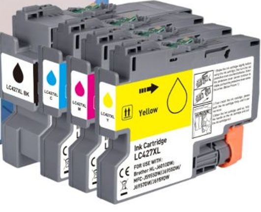 LC427XLComp - SET OF 4 Guaranteed Brother Compatible XL High Capacity LC427XL Ink Cartridges - Delivered FAST and FREE